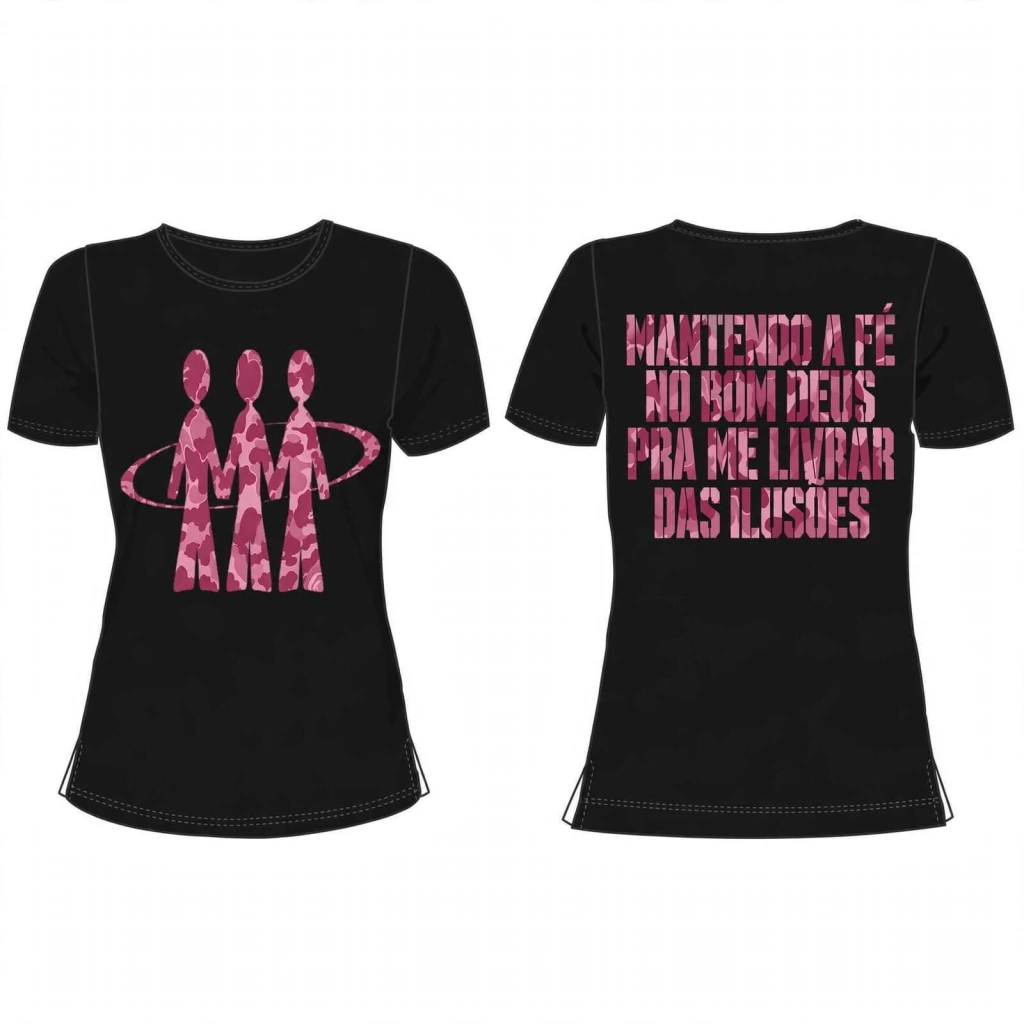 Camisa Baby Look "Black and Pink"