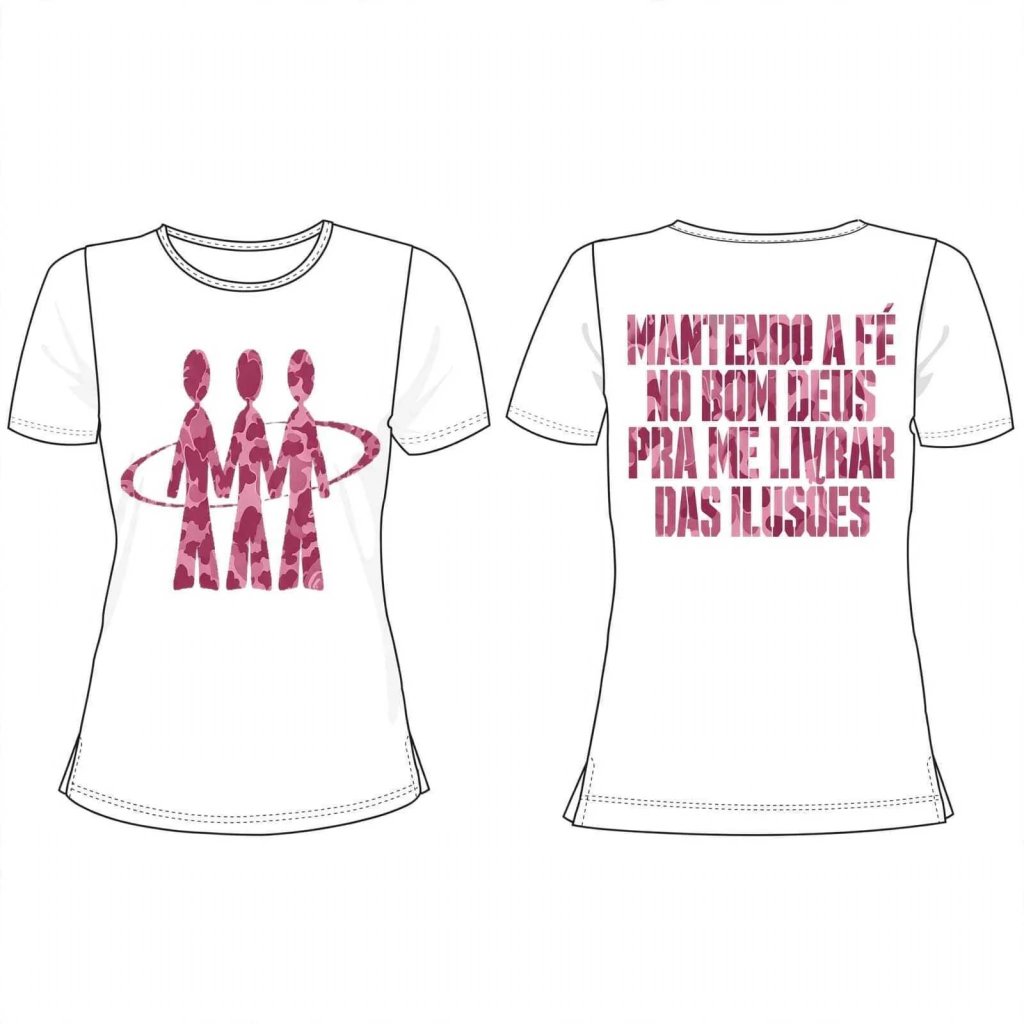 Camisa Baby Look "White and Pink"