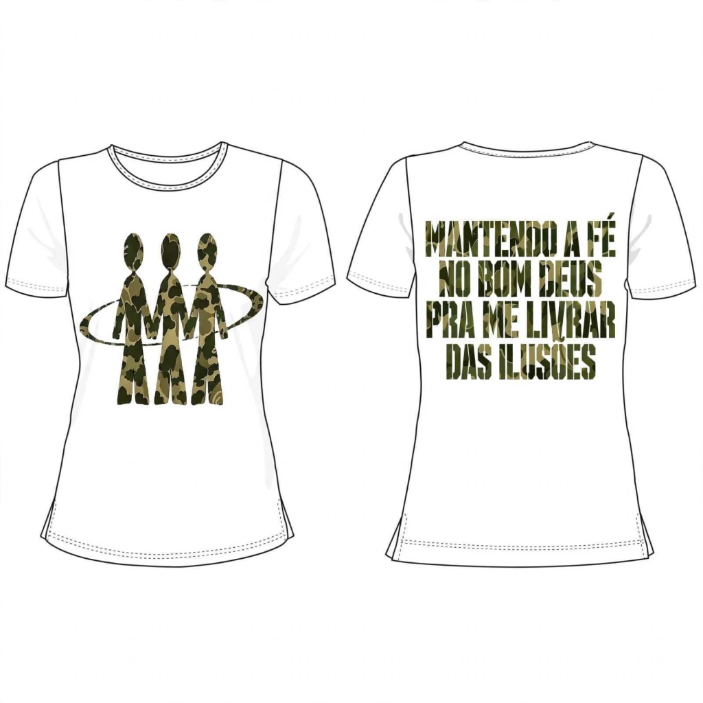Camisa Baby Look "White and Green"