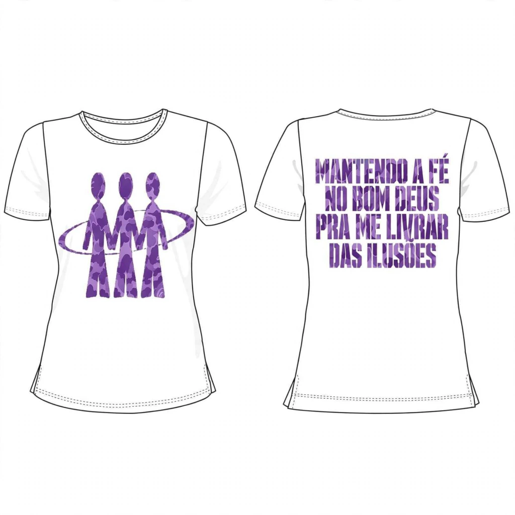 Camisa Baby Look "White and Purple"