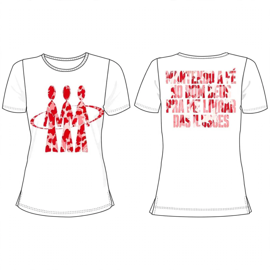 Camisa Baby Look "White and Red"