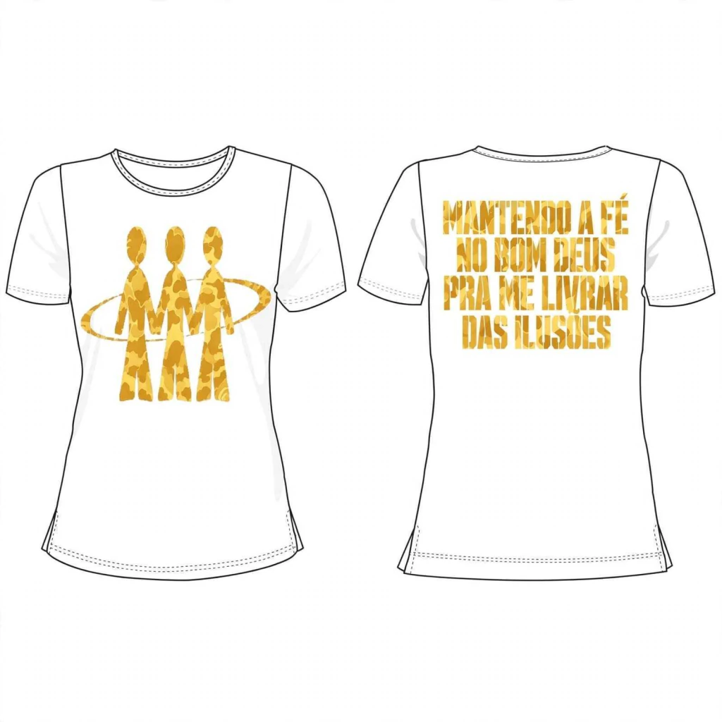 Camisa Baby Look "White and Yellow"