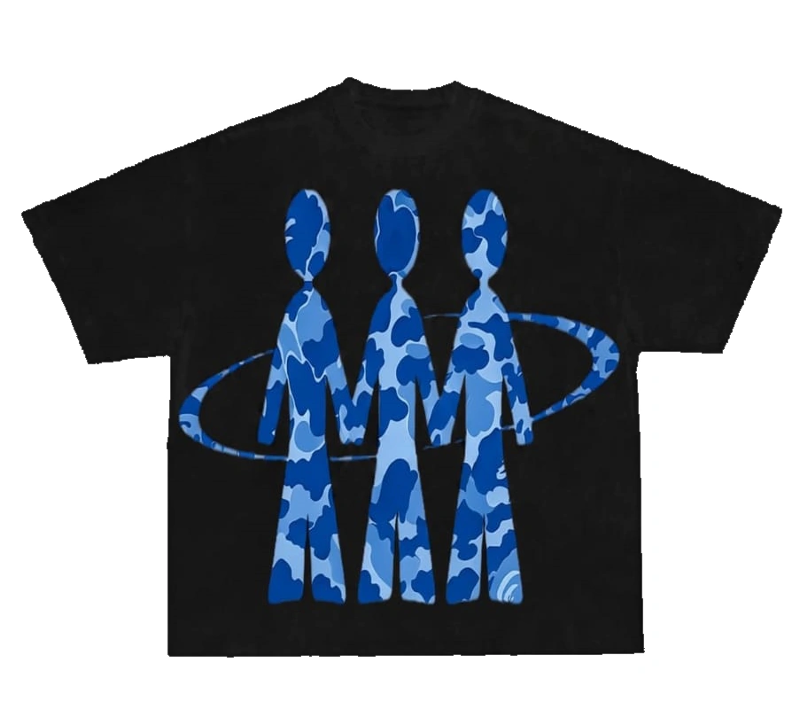 Camisa Regular "Black with Blue Camouflage"