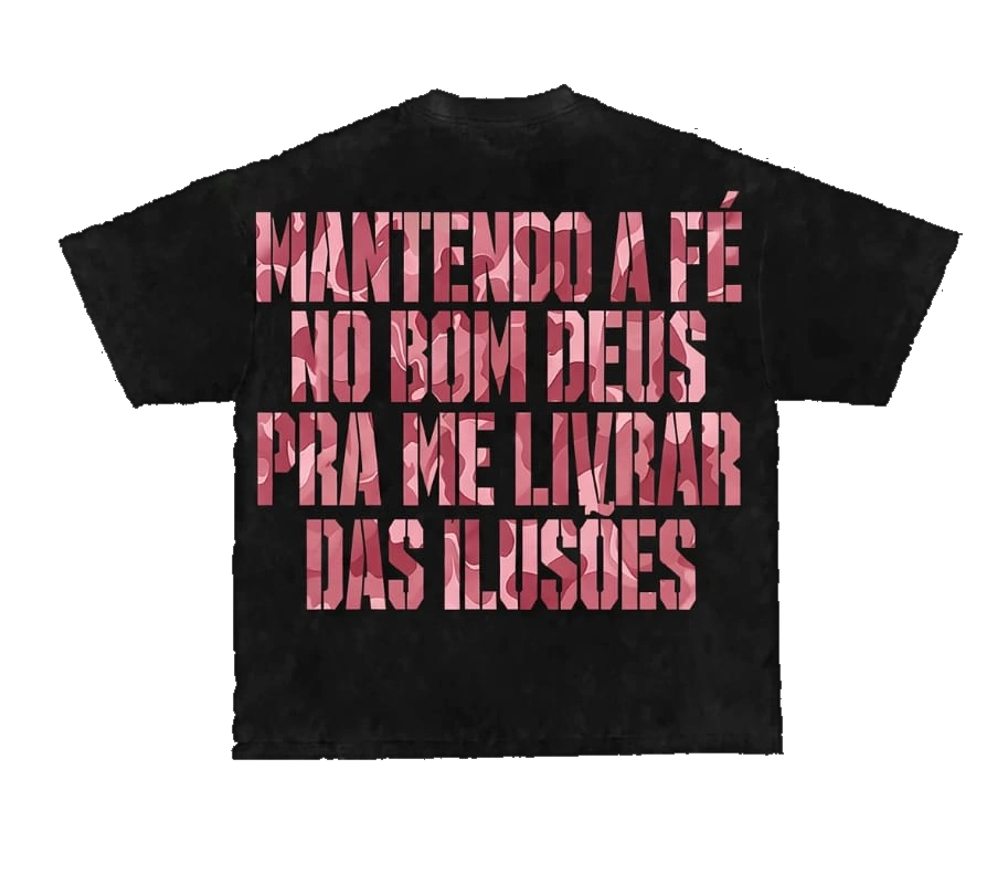 Camisa Regular "Black with Coral Camouflage" — segunda vista