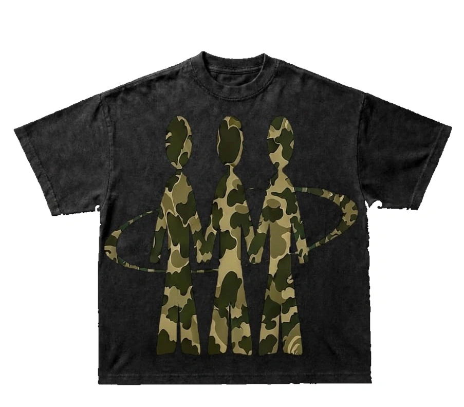 Camisa Regular "Black with Green Camouflage"