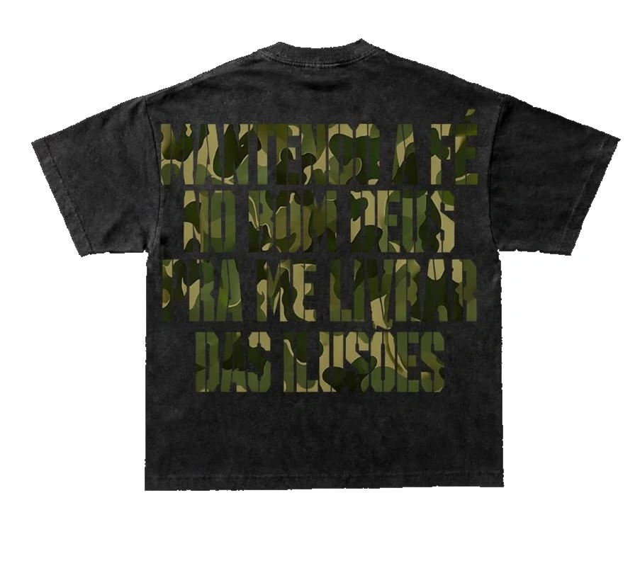 Camisa Regular "Black with Green Camouflage" — segunda vista