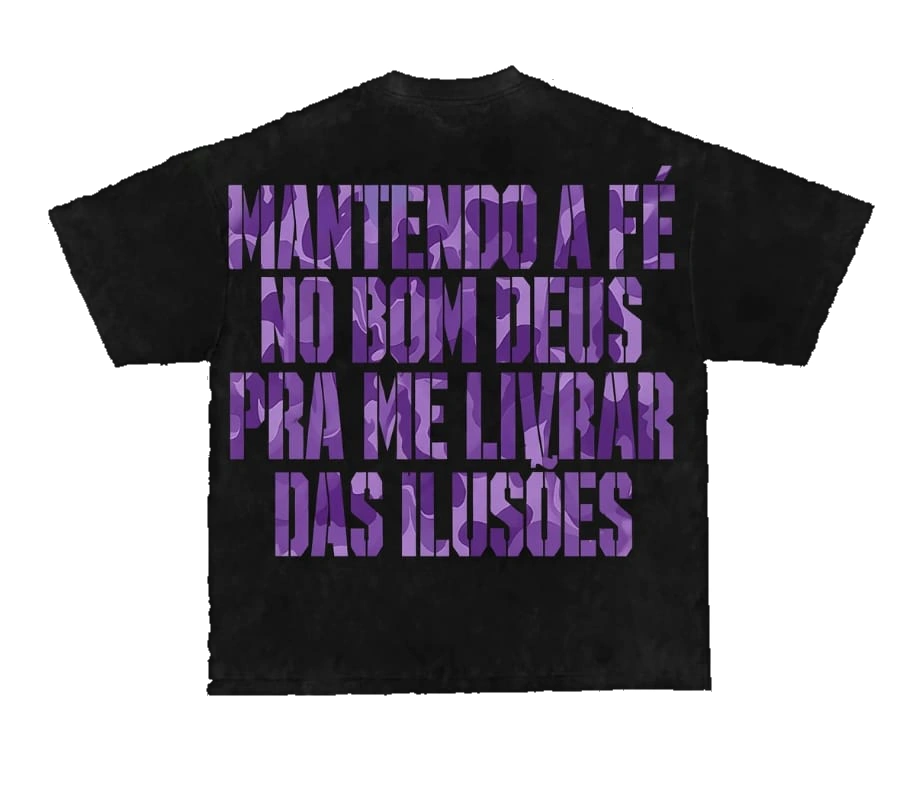 Camisa Regular "Black with Purple Camouflage" — segunda vista