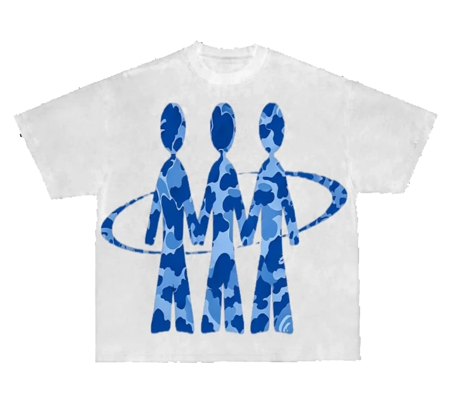 Camisa Regular "White with Blue Camouflage"